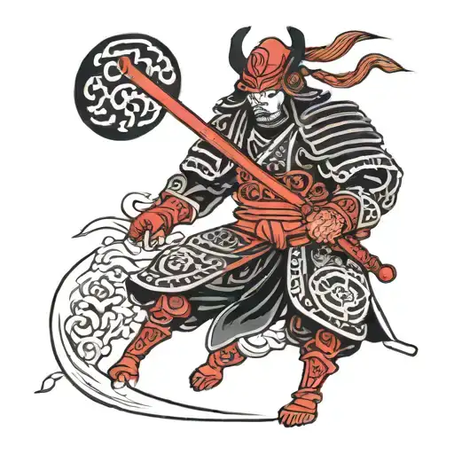 Red And Black Samurai