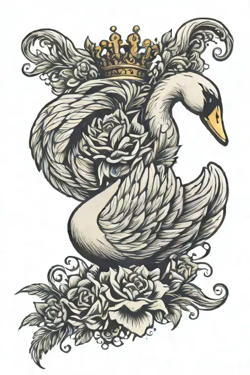 Swan And Crown Surrounded By Bold