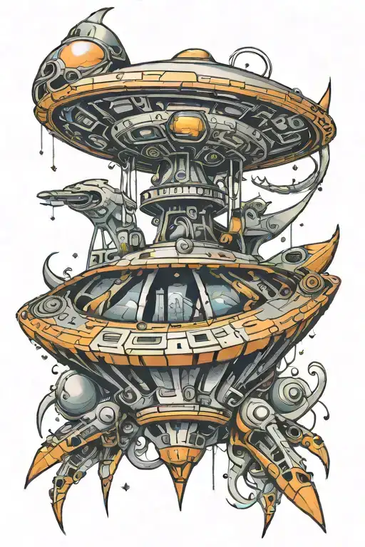 An Alien Spaceship With Unique And Futuristic Designs