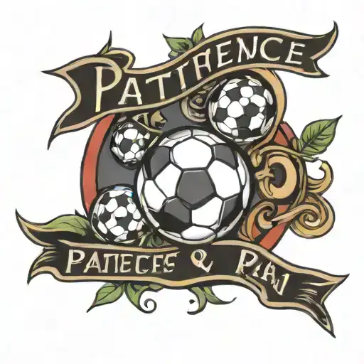 Word Patience And Peace With A Soccer Ball And 18