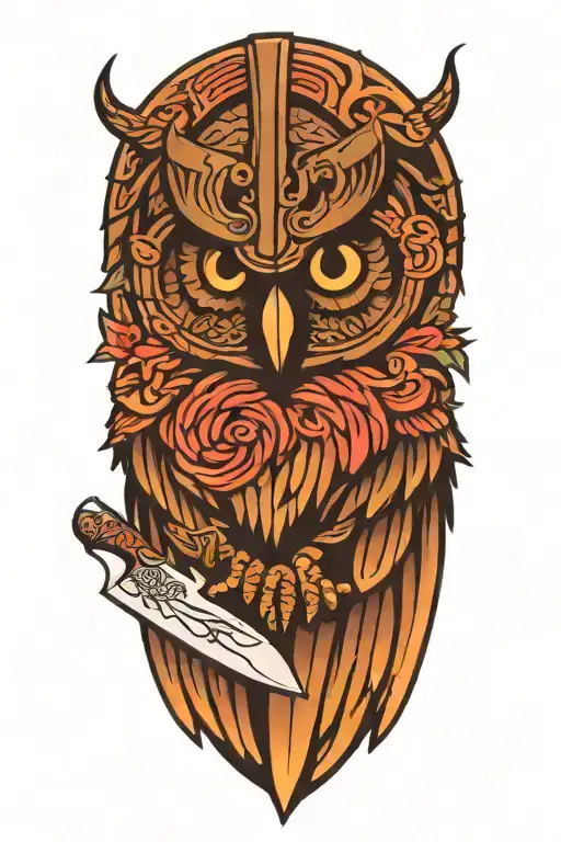 Viking Style Owl With Butchers Knife