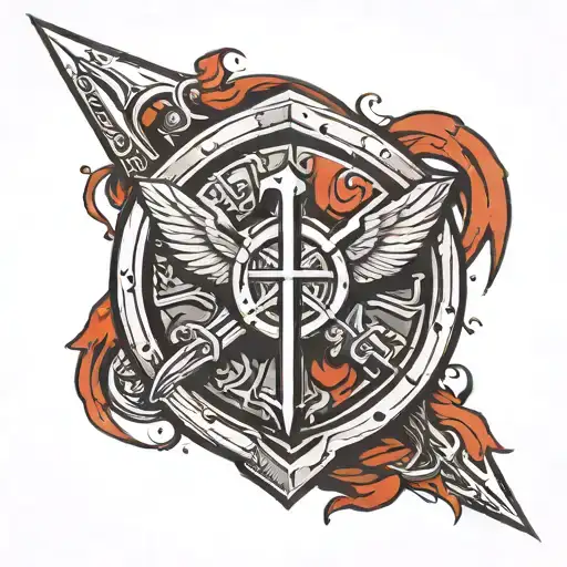 Spartan Shield With Blood