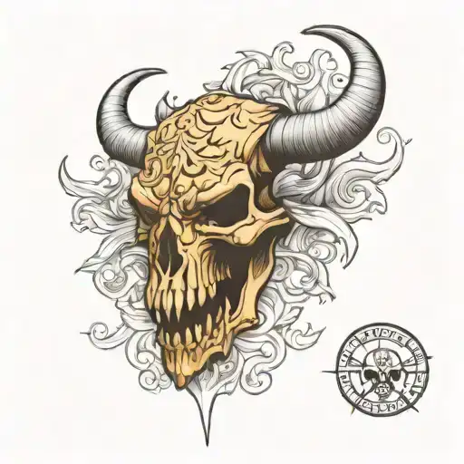 Line Work For Forearm Of Bull Skull