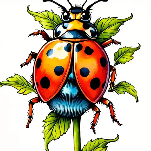 Ladybug On The Stem