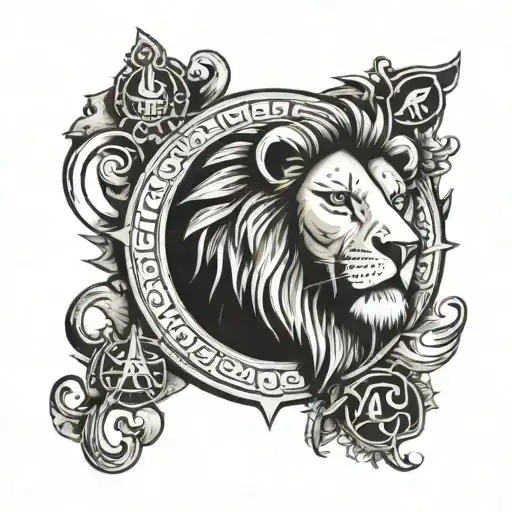 Lion Face With The Ags Letters On It