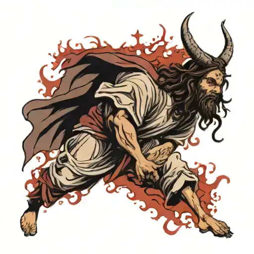 Jesus Beating The Devil