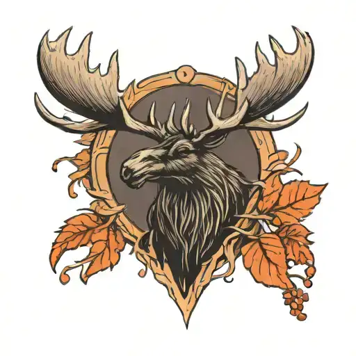 Moose Antler With Raven Perched Atop