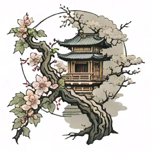 Geisha Japanese Garden Cherry Blossom Tree