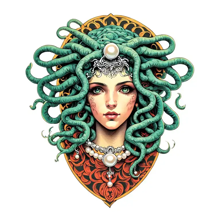 Medusa With Pearl Necklace