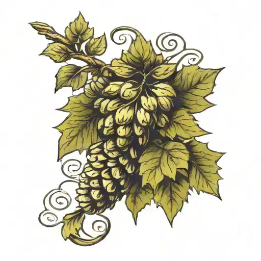 Grape Vine Twines Around A Fir Cone