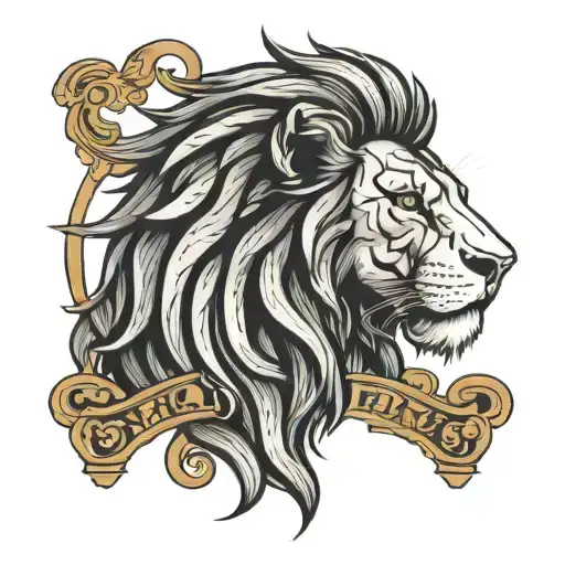 Black And White Front Lion Face With The Ags Letters On It