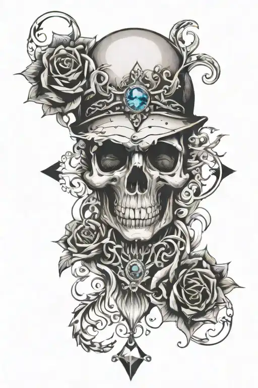 Skull And Diamond In Eyes