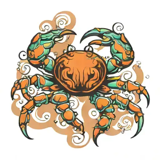 Cancer Zodiac Sign Cool Two Crabs