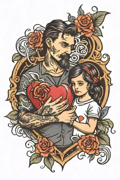 Daughter Holding Fathers Heart