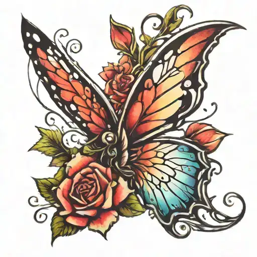 Fairy Wing Sitting On Rose