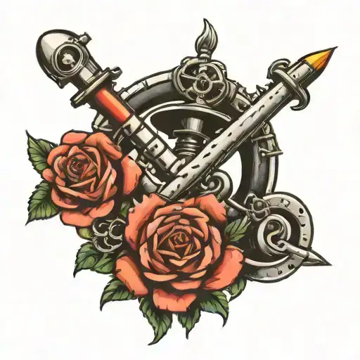 Syringe And Anchor Intertwined