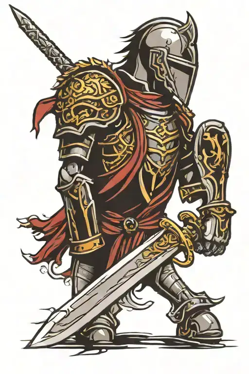 Knight Holding Sword