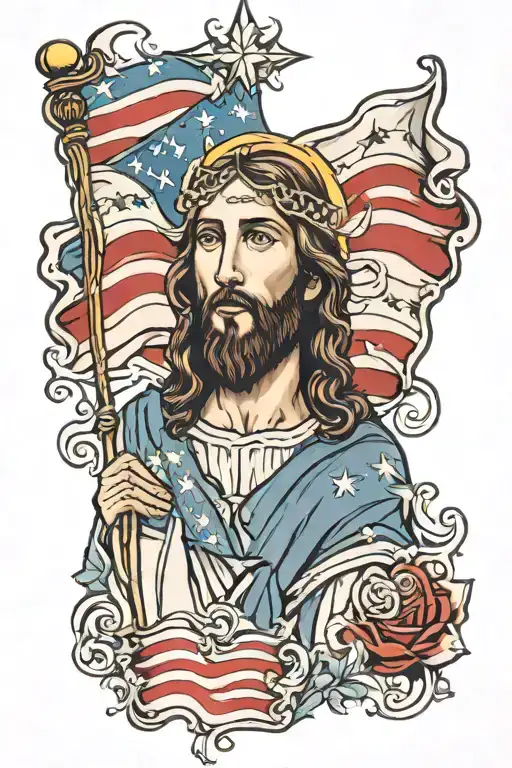 Jesus And American Flag
