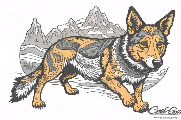 Cattledog Surrounded My Mountain Range