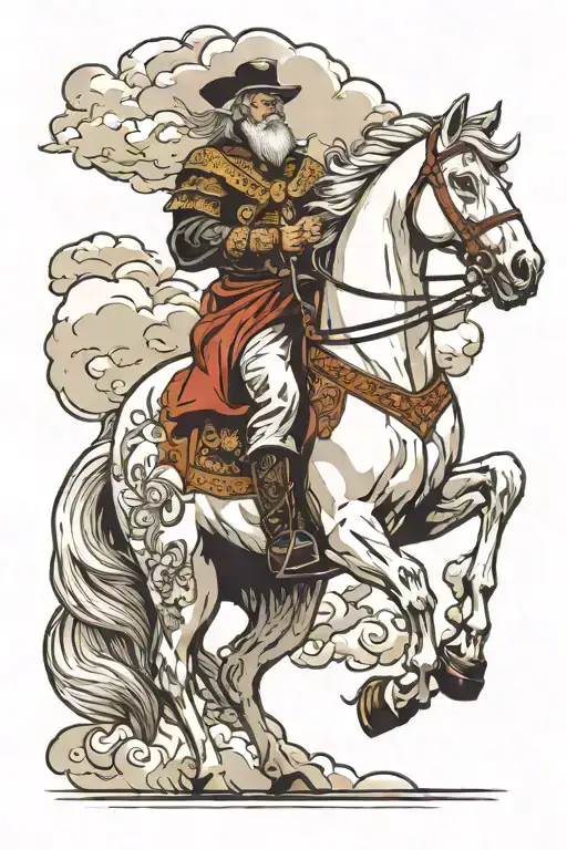 Rider On The White Horse Bible Verse With Clouds