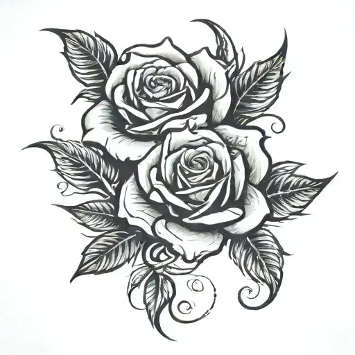 Rose And Thorn Wrapping Around Upper Arm Sleeve