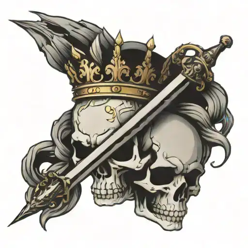 Skull Crown Sword Sagittarius