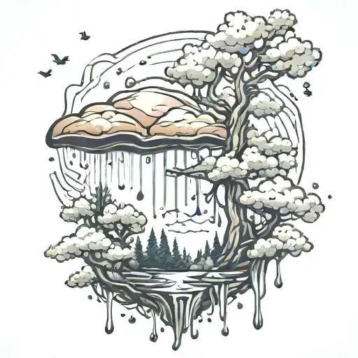 Raining Clound In Forest