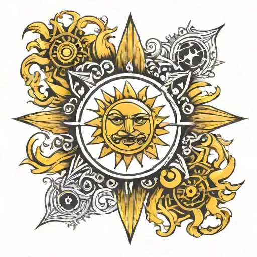 Sun And Royalty Crest Heraldry Crown