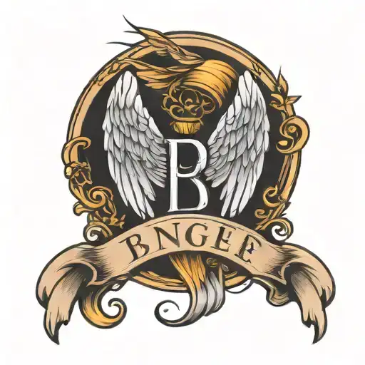 Letter B With Angel Wings