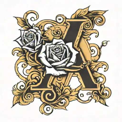 I Want A Design That Has The Letter Dp With A Rose Or Heart