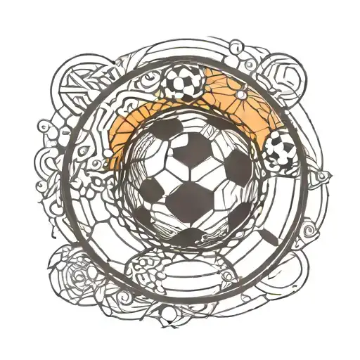 Soccer Ball In Centre With Circular Outlines Pattern Around Which Is Minimal