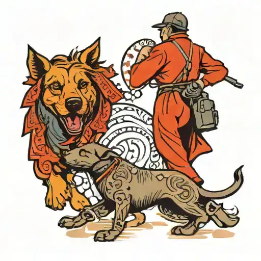 Dog And A Person Walking