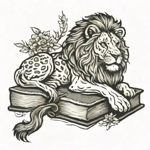 Lion Laying On Bible
