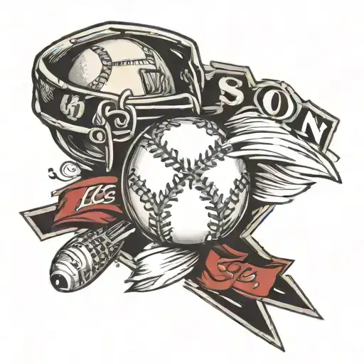 Football With Baseball Faded Together Eith I Love You Son In It