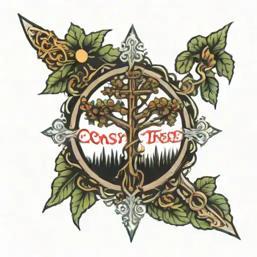 Cross Tree Sword Intertwined W Quote You Carry What You Can Alone