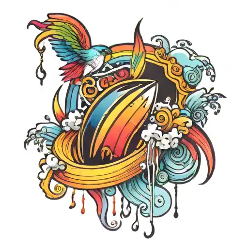 Rainbow With Pennnies Falling