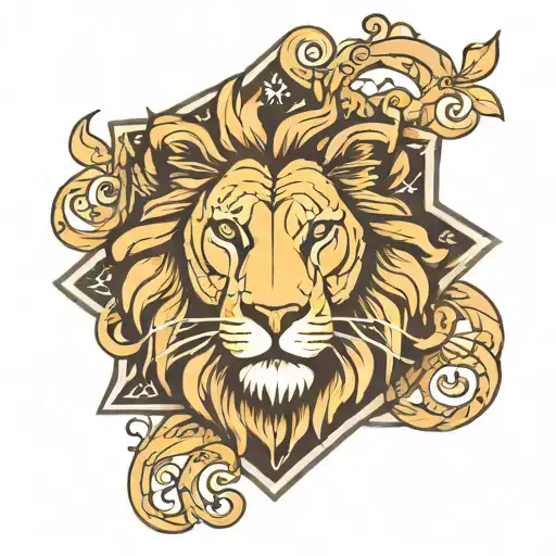 Front Half On Lion Head N Front Legs On Bible