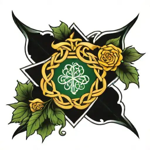 Gallagher Family Crest And Celtic Knot