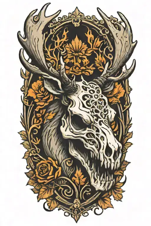 Evil Moose Skull Mysterious And Dark