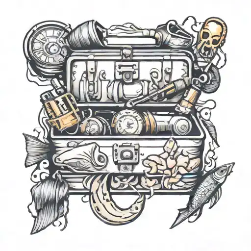 Fishing Tackle Box Tatoo Dad