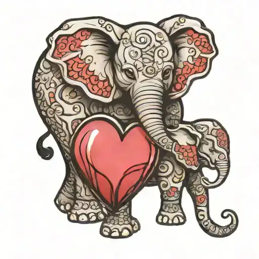 Heart With Baby Elephant
