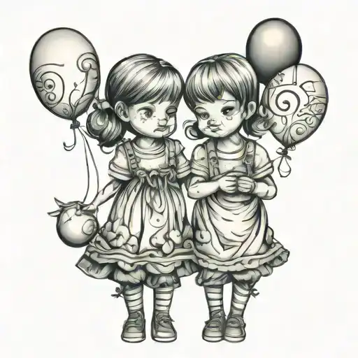 2 Kids Holding Balloons
