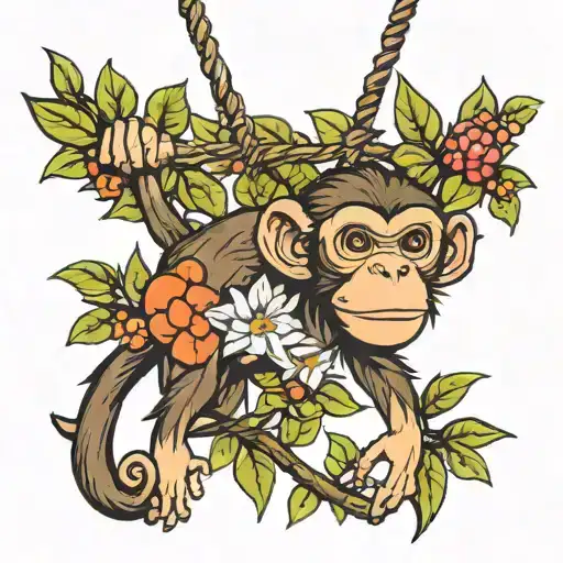 Monkey Hanging From A Tree