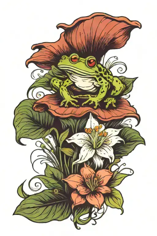 Liy Of The Valley Flower With Frog