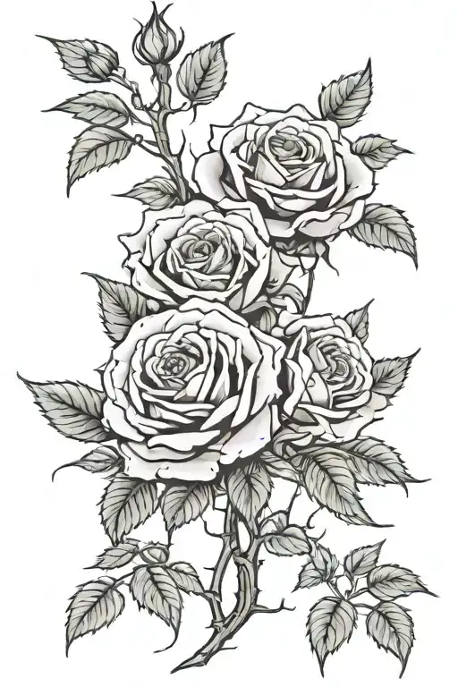 Black Roses Behind A Pile Of Thorn Roots As If Hidden And Protected Behind Their Sharp Needles