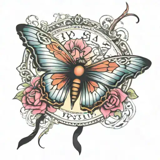 Medium Sized Forearm Tattoo With Cancer Ribbon Based Butterfly And The Date Ivxmmxiii