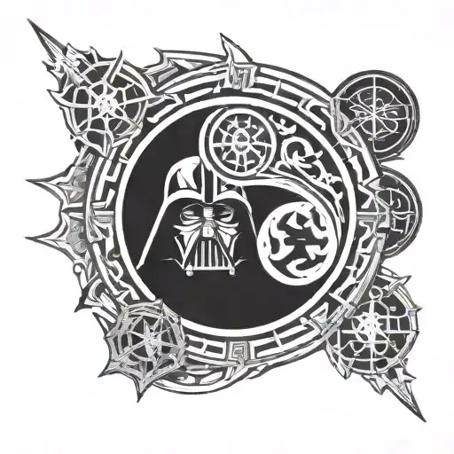 Star Wars Sith And Jedi Logo Yin And Yang Symbol Intertwined