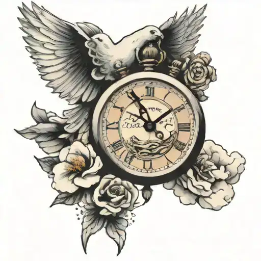 Bible Script Dove Stopwatch Clouds