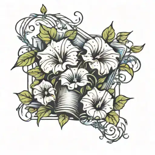 Book With Morning Glory Vine