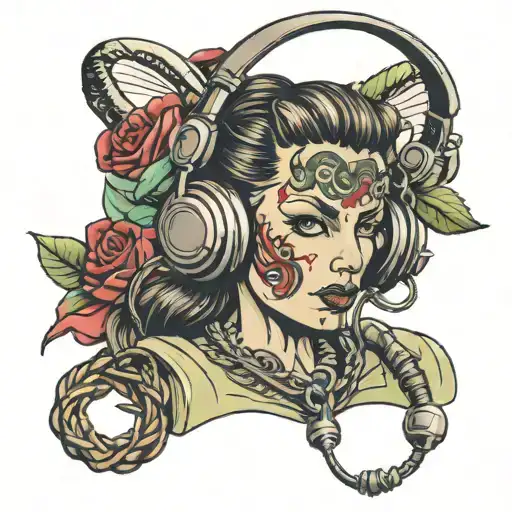 Laptop Money Headset Intertwined